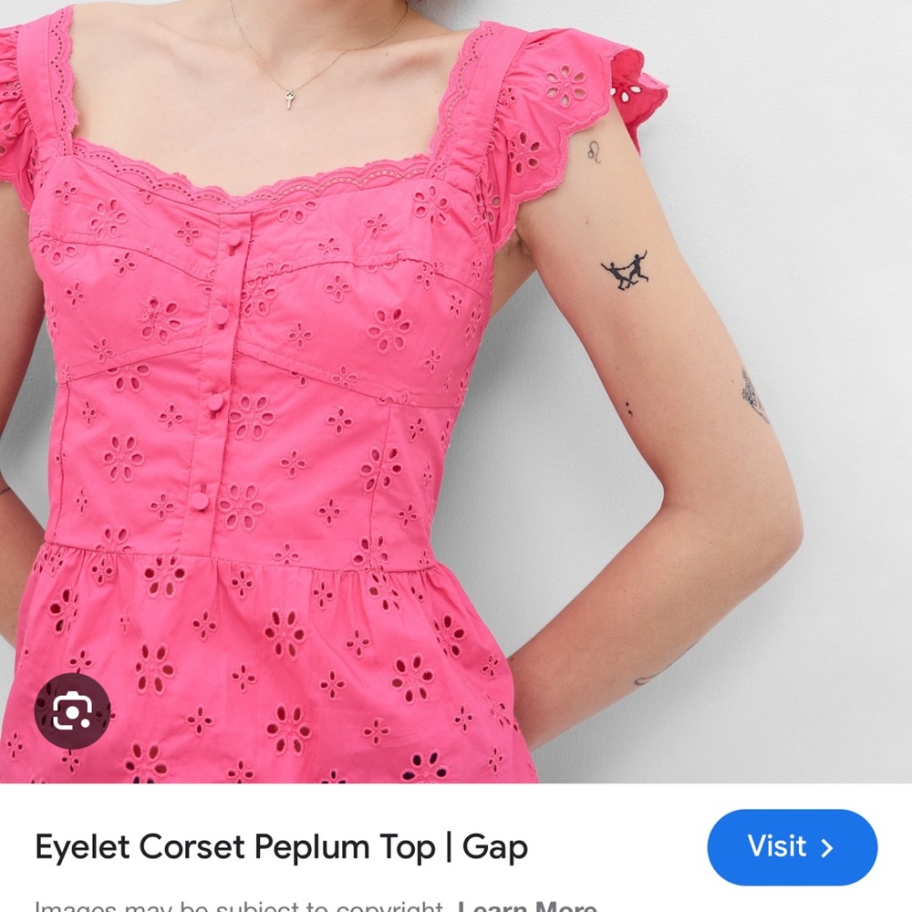 Old Navy Pink eyelet corset peplum top